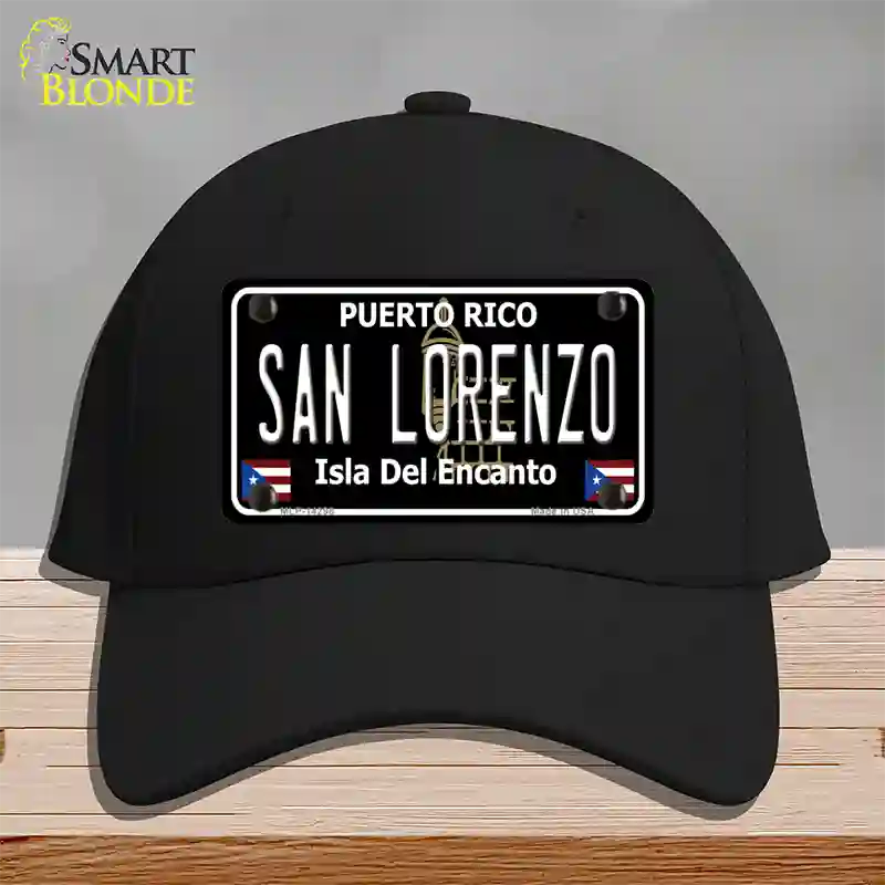 San Lorenzo Puerto Rico Black Novelty License Plate Hat Cotton / Black