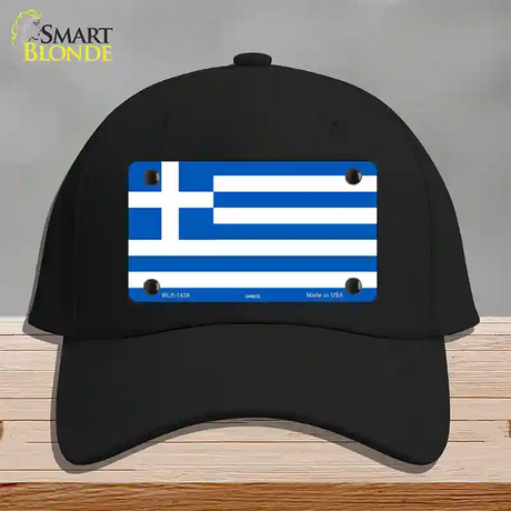 Greece Flag Novelty License Plate Hat Cotton / Black