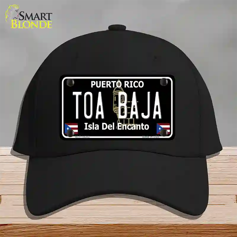 Toa Baja Puerto Rico Black Novelty License Plate Hat Cotton / Black