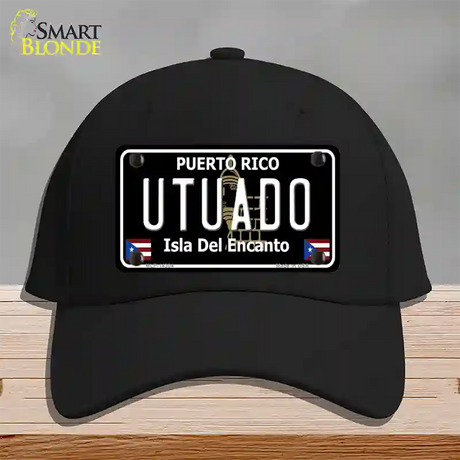 Utuado Puerto Rico Black Novelty License Plate Hat Cotton / Black