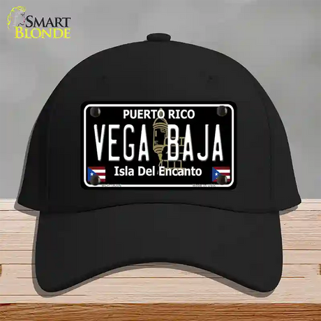 Vega Baja Puerto Rico Black Novelty License Plate Hat Cotton / Black