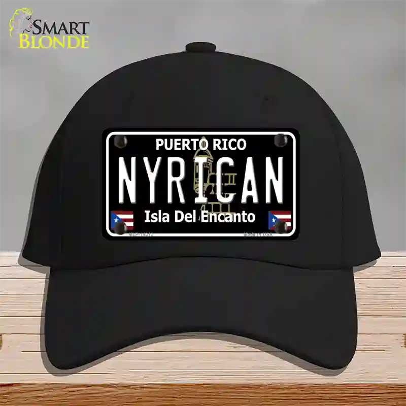 Nyrican Puerto Rico Black Novelty License Plate Hat Cotton / Black