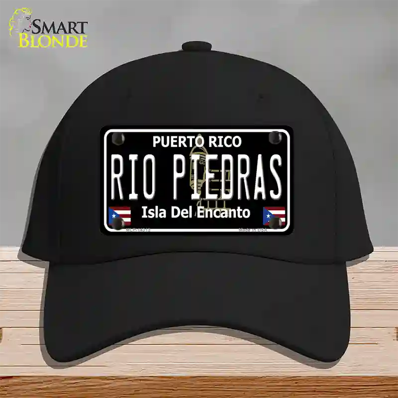 Rio Piedras Puerto Rico Black Novelty License Plate Hat Cotton / Black