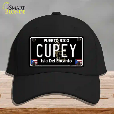 Cupey Puerto Rico Black Novelty License Plate Hat Cotton / Black