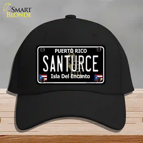 Santurce Puerto Rico Black Novelty License Plate Hat Cotton / Black