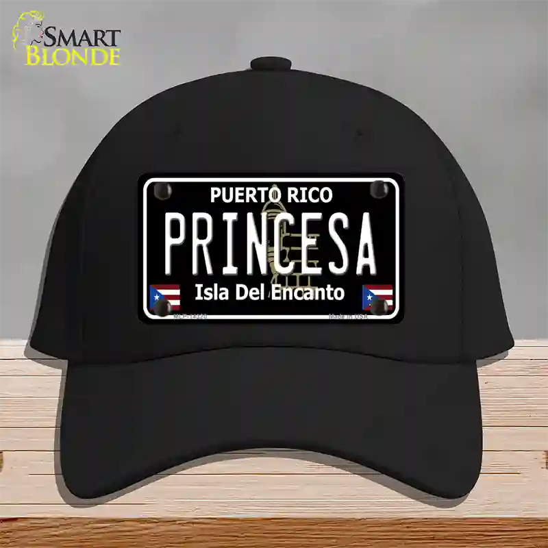 Princesa Puerto Rico Black Novelty License Plate Hat Cotton / Black