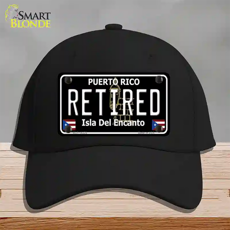 Retired Puerto Rico Black Novelty License Plate Hat Cotton / Black