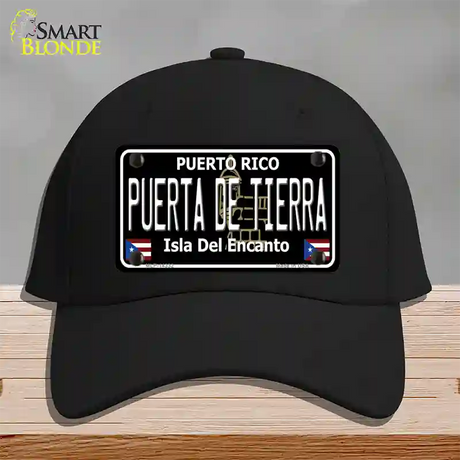 Puerta De Tierra Puerto Rico Black Novelty License Plate Hat Cotton / Black