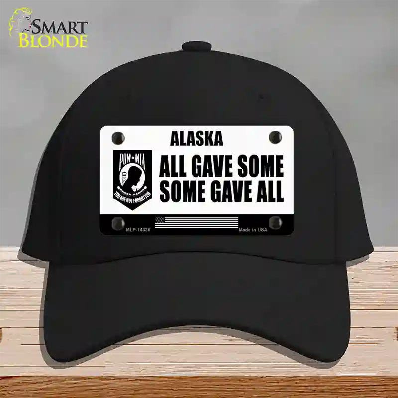 Alaska POW MIA Some Gave All Novelty License Plate Hat Cotton / Black