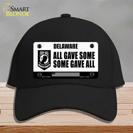 Delaware POW MIA Some Gave All Novelty License Plate Hat Cotton / Black