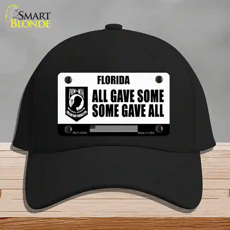 Florida POW MIA Some Gave All Novelty License Plate Hat Cotton / Black