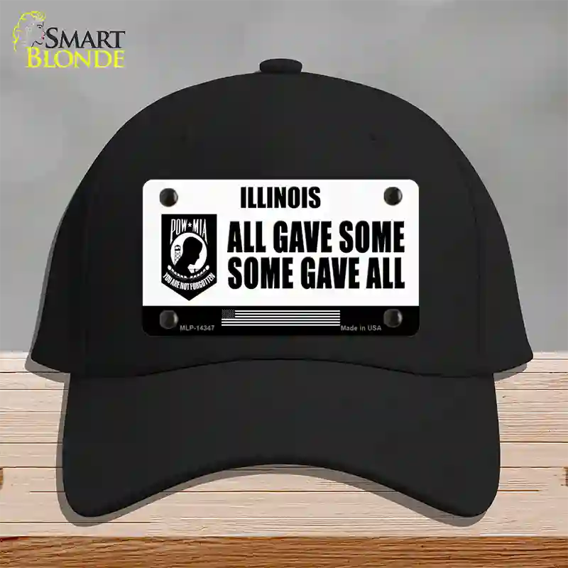 Illinois POW MIA Some Gave All Novelty License Plate Hat Cotton / Black