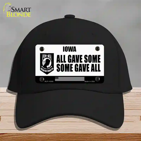 Iowa POW MIA Some Gave All Novelty License Plate Hat Cotton / Black