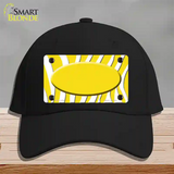 Yellow White Zebra Yellow Center Oval Novelty License Plate Hat Cotton / Black