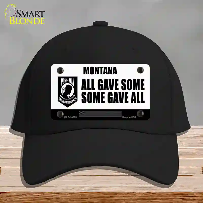 Montana POW MIA Some Gave All Novelty License Plate Hat Cotton / Black