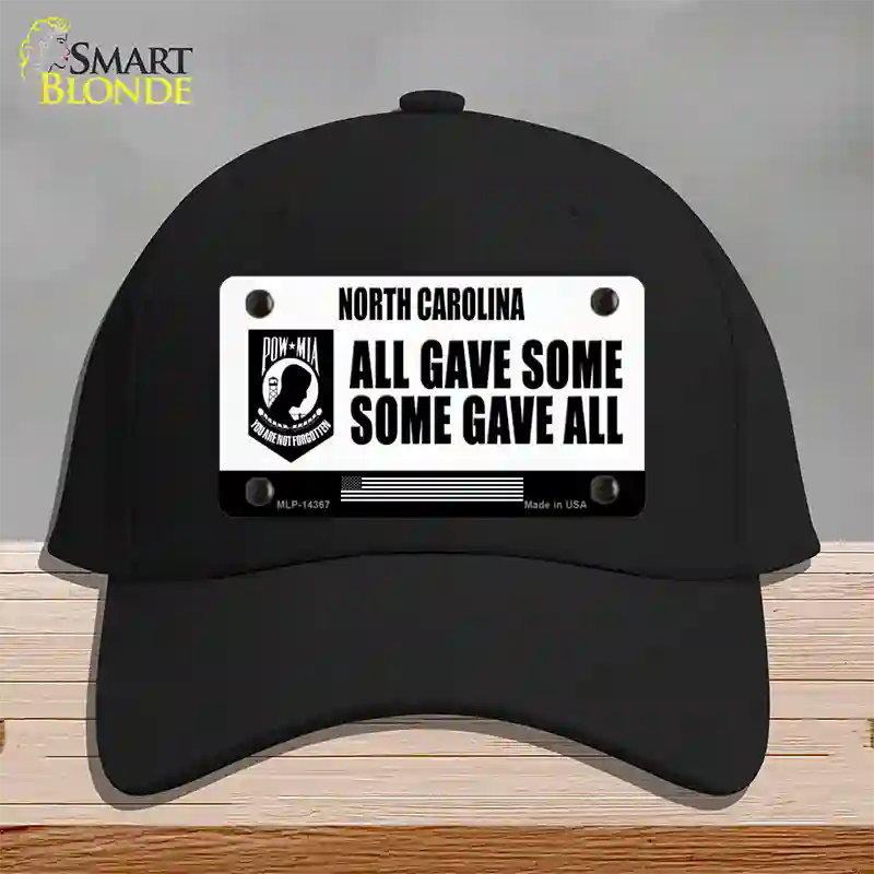 North Carolina POW MIA Some Gave All Novelty License Plate Hat Cotton / Black