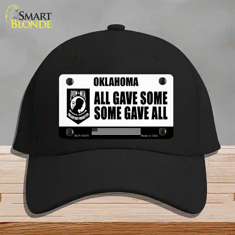 Oklahoma POW MIA Some Gave All Novelty License Plate Hat Cotton / Black