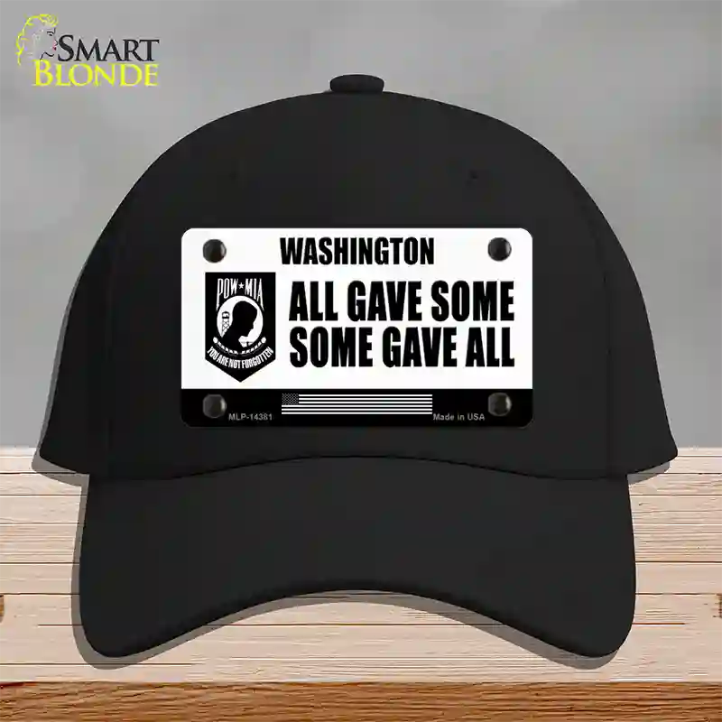 Washington POW MIA Some Gave All Novelty License Plate Hat Cotton / Black