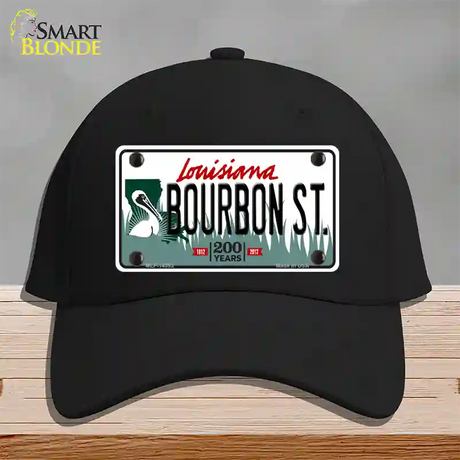 Bourbon St Louisiana Novelty License Plate Hat Cotton / Black