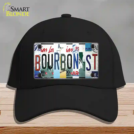 Bourbon St License Plate Art Novelty License Plate Hat Cotton / Black