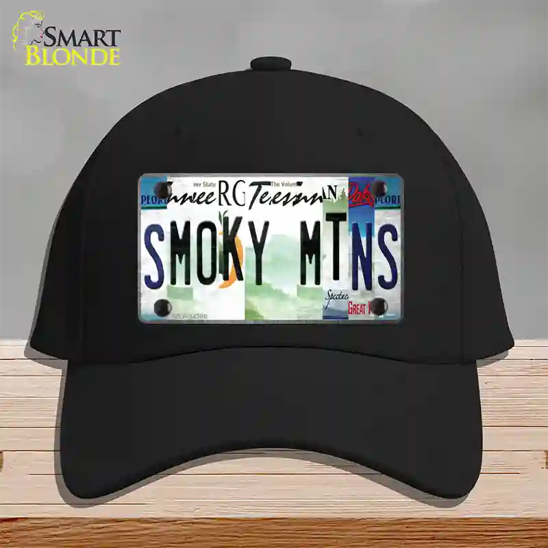 Smoky Mountains License Plate Art Novelty License Plate Hat Cotton / Black