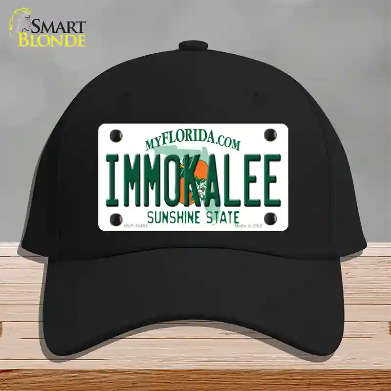 Immokalee Florida Novelty License Plate Hat Cotton / Black