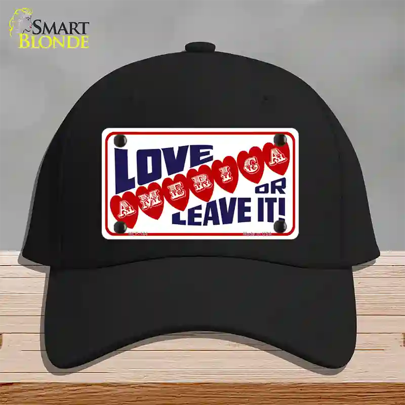 Love America Or Leave It Novelty License Plate Hat Cotton / Black