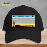 Arizona Gray State Blank Novelty License Plate Hat Black Cotton