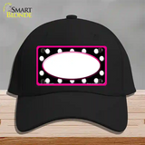 White Black Polka Dots Pink Frame And White Center Oval Novelty License Plate Hat Cotton / Black