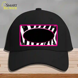 Black White Pink Zebra Center Oval Novelty License Plate Hat Cotton / Black