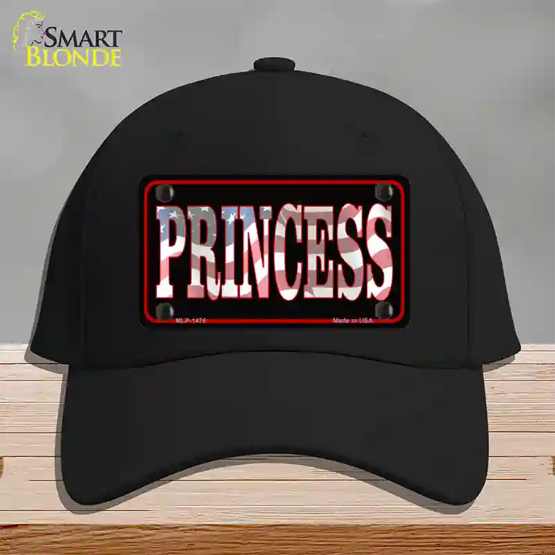 Princess Patriotic Novelty License Plate Hat Cotton / Black