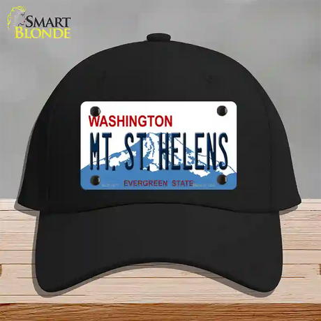 Mt St Helens Washington Novelty License Plate Hat Cotton / Black