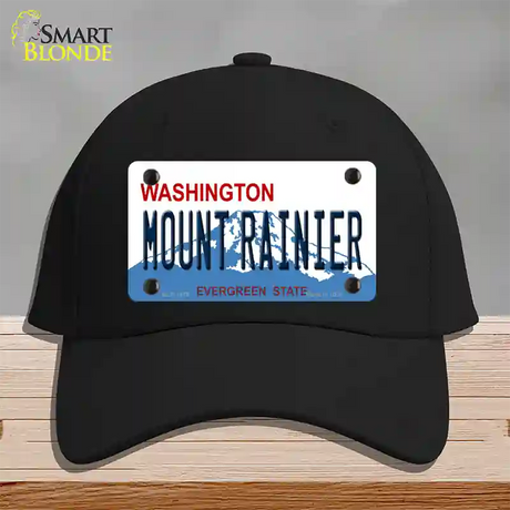 Mount Rainier Washington Novelty License Plate Hat Cotton / Black