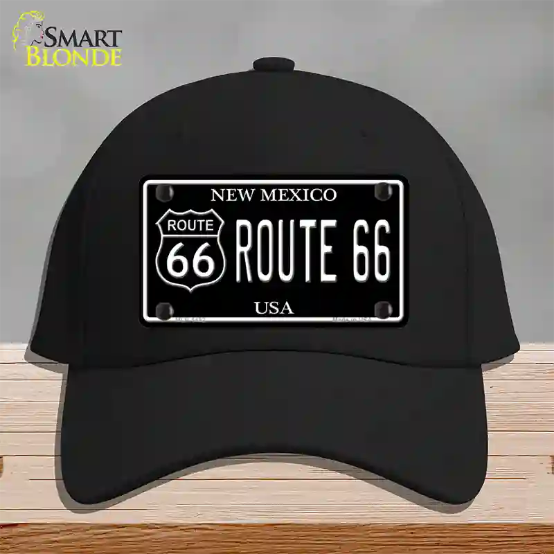 Route 66 New Mexico Black Novelty License Plate Hat Cotton / Black