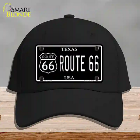 Route 66 Texas Black Novelty License Plate Hat Cotton / Black