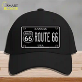 Route 66 Kansas Black Novelty License Plate Hat Cotton / Black