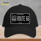 Route 66 Illinois Black Novelty License Plate Hat Cotton / Black