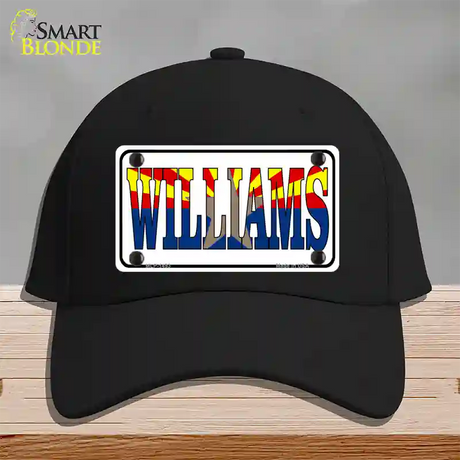 Williams Arizona Flag White Novelty License Plate Hat Cotton / Black