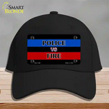 Police Vs. Fire Novelty License Plate Hat Cotton / Black