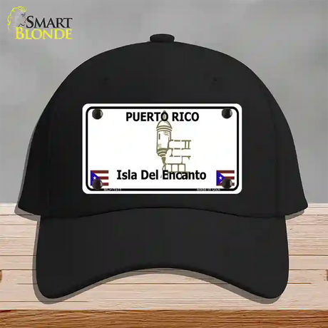 Puerto Rico Novelty License Plate Hat Cotton / Black