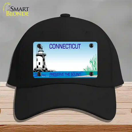 Connecticut Preserve State Blank Novelty License Plate Hat Cotton / Black