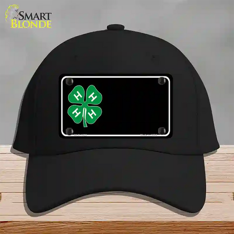 4-H Offset Novelty License Plate Hat Cotton / Black