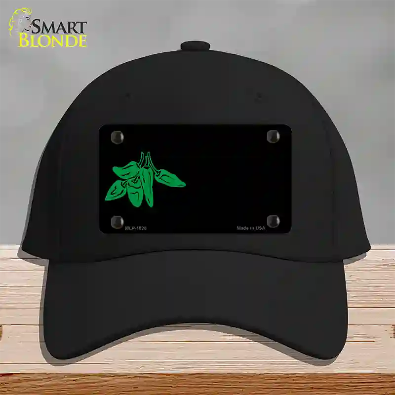 Green Chili Offset Novelty License Plate Hat Cotton / Black