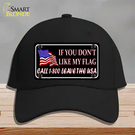 1 800 Leave The USA Novelty License Plate Hat Cotton / Black