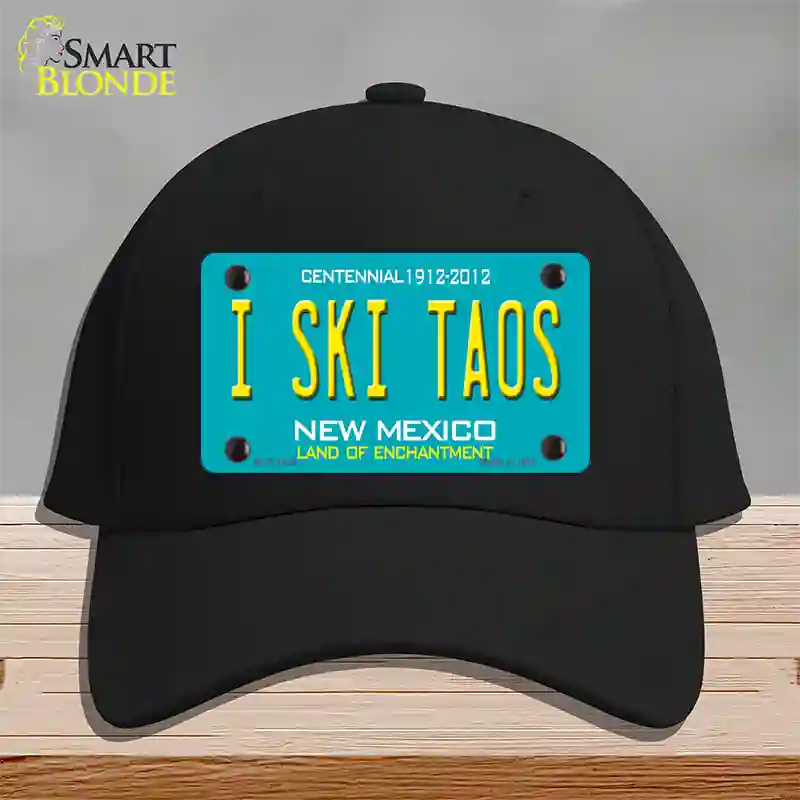 I Ski Taos New Mexico Novelty License Plate Hat Cotton / Black