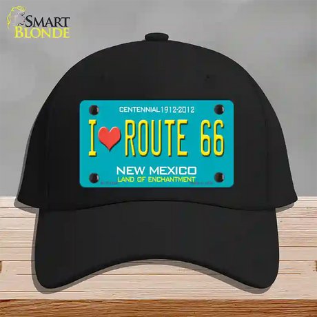 I Love Route 66 New Mexico Novelty License Plate Hat Cotton / Black