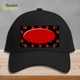 Red Black Polka Dot Red Center Oval Novelty License Plate Hat Cotton / Black