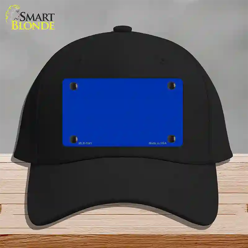 Royal Blue Solid Novelty License Plate Hat Cotton / Black