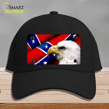 Confederate Flag Eagle Novelty License Plate Hat Cotton / Black