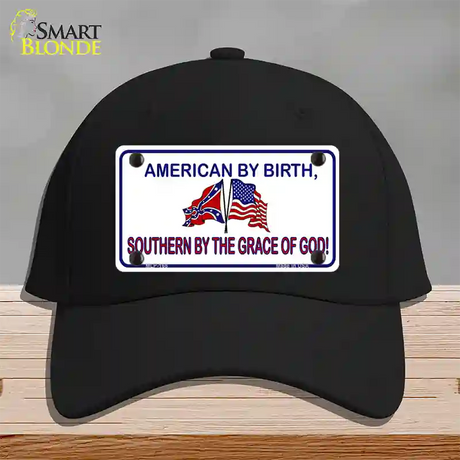 American By Birth Southern By Grace Novelty License Plate Hat Cotton / Black